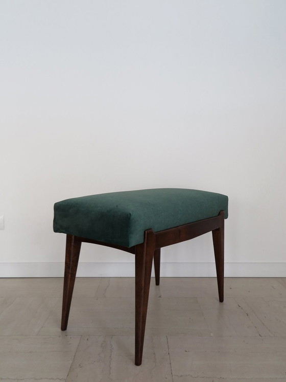 Wooden and green velvet Bench, Italy, 1950s – Benches (photo 2 of 9)