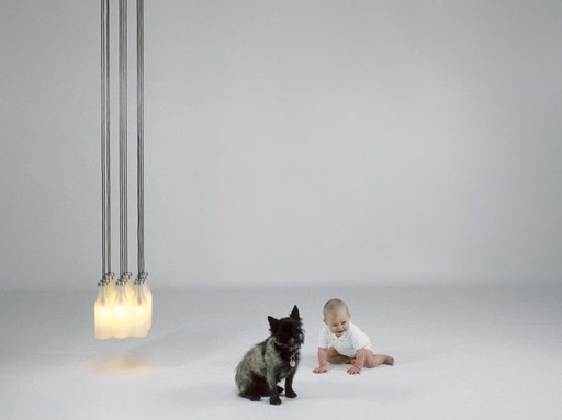 Lampe à bouteille de lait par Tejo Remy