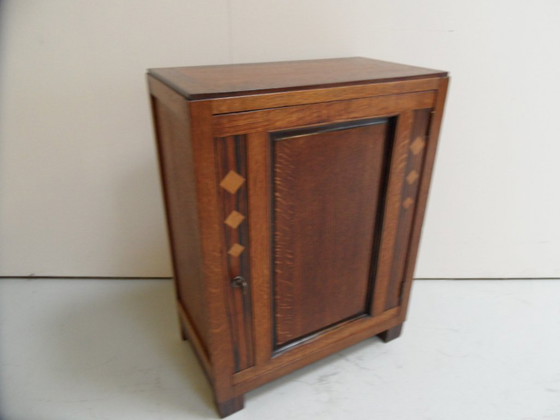 Image 1 of Art Deco one-door cabinet Amsterdam School