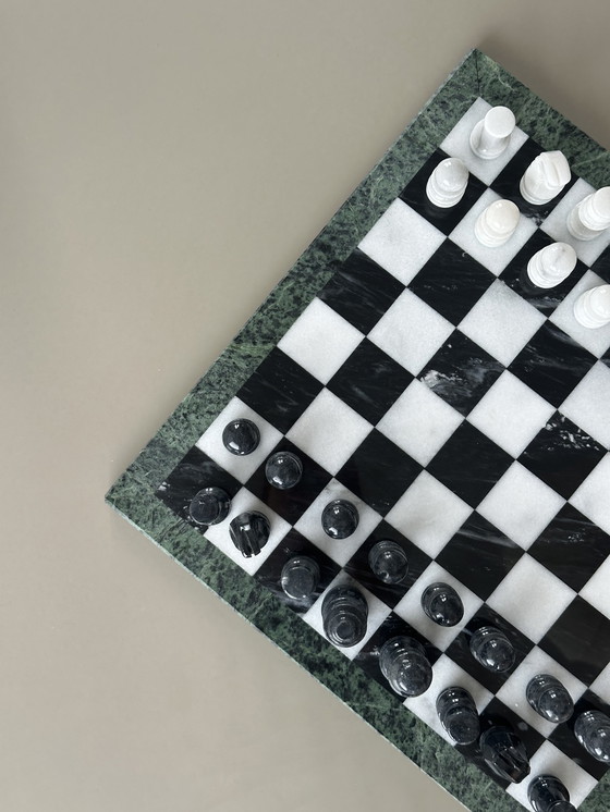 Image 1 of Marmeren schaakspel XL groot schaakset bord steen 