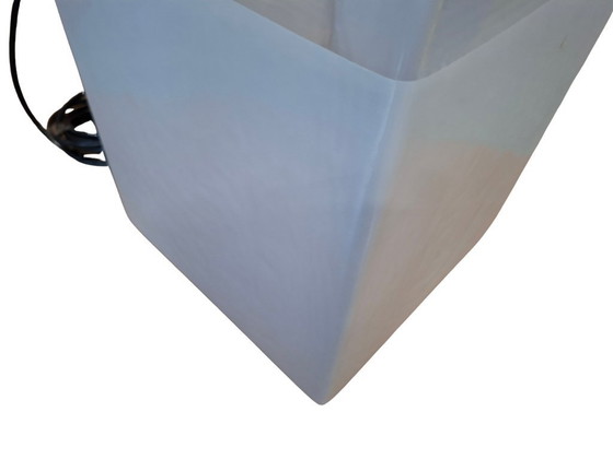 Image 1 of Vintage glazen vloer-/tafellamp uit de jaren 80 – minimalistisch design – 51 cm