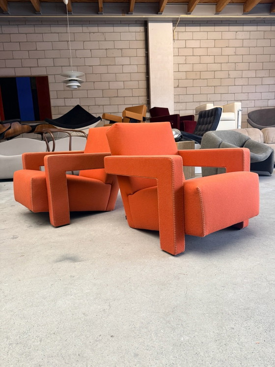 Fauteuil Cassina Utrecht, Gerrit Rietveld (stock: 2), Textile, Bois, Orange (photo 6 sur 15)