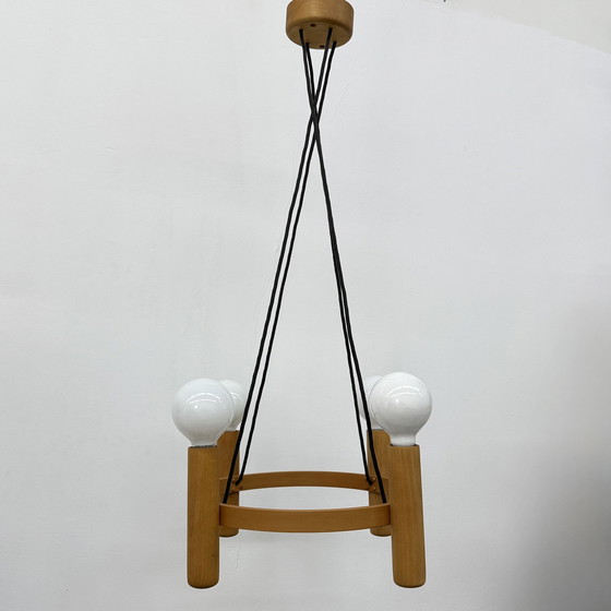Image 1 of Vintage Domus Danish design hanging lamp chandelier , 1970s