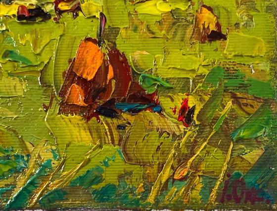 Image 1 of Original Oil Painting Summer Nature Landscape Sunny Day In The Field