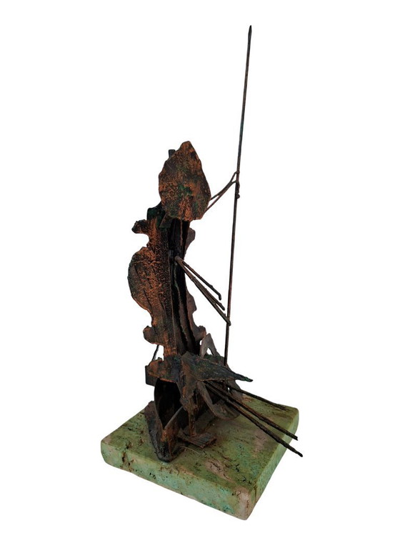 Image 1 of Brutalistische Kupferskulptur „Don Quijote“ – Eine Designikone der Mitte des 20. Jahrhunderts