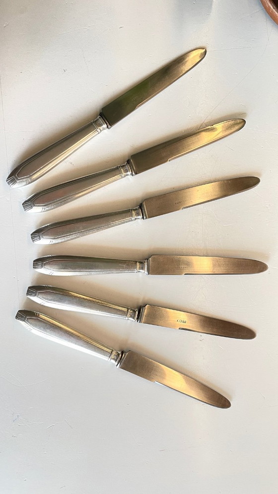 Image 1 of 6 Art Deco Dessert Knives