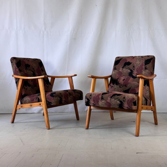 Image 1 of Ein Paar ungarische Retro-Sessel A-65 und ein Bauhaus-Couchtisch