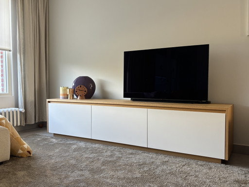 Mueble para TV con chapa de roble – Merk onbekend, tv meubelen, Wood