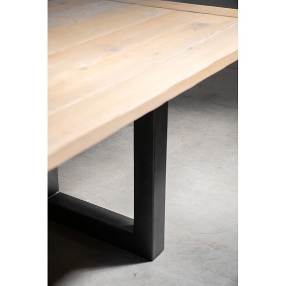 Image 1 of Vintage brushed spruce table by Maxvintage sas