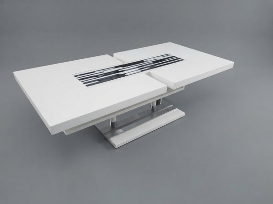 Postmodern Coffee Table by Compar, Venice – Genuine Murano Glass Inlay – Wood (photo 3 of 8)
