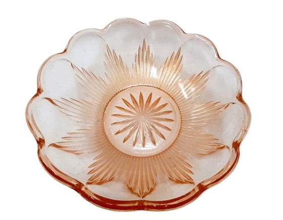 Image 1 of Fruttiera in vetro, rosa, vintage anni '60
