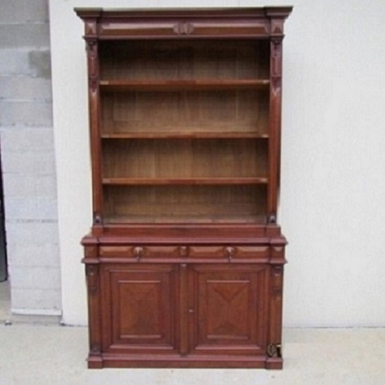 Image 1 of Libreria/vetrina antica in mogano Direttorio in due parti