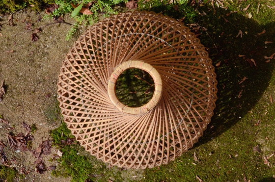 Grande suspension en rotin, fabrication artisanale, 55x40cm – Metal, Rattan (photo 5 of 8)