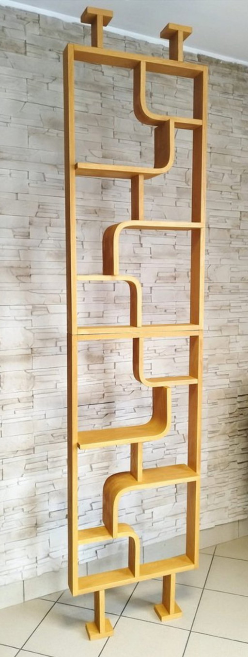 Schermo, pareti divisorie, mensola curva in legno di faggio