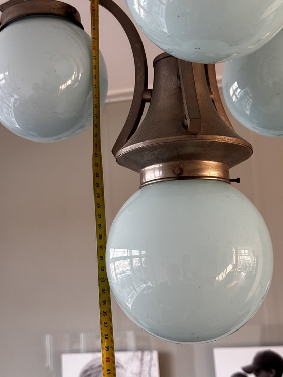 Image 1 of Corona art déco con cristal azul 