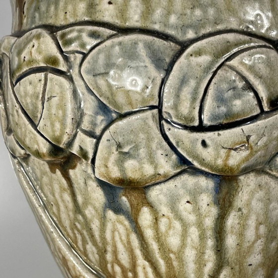 Jugendstil glasierte Steingut Vase von Helman, 1900 – Vasen, Ceramic, Art Nouveau (photo 4 of 12)