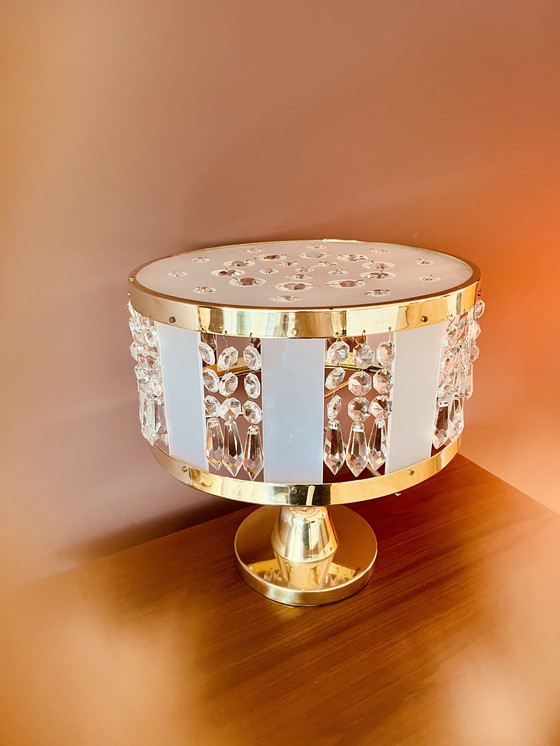 Image 1 of Lampada da tavolo di metà secolo di Jablonecke Sklarny
