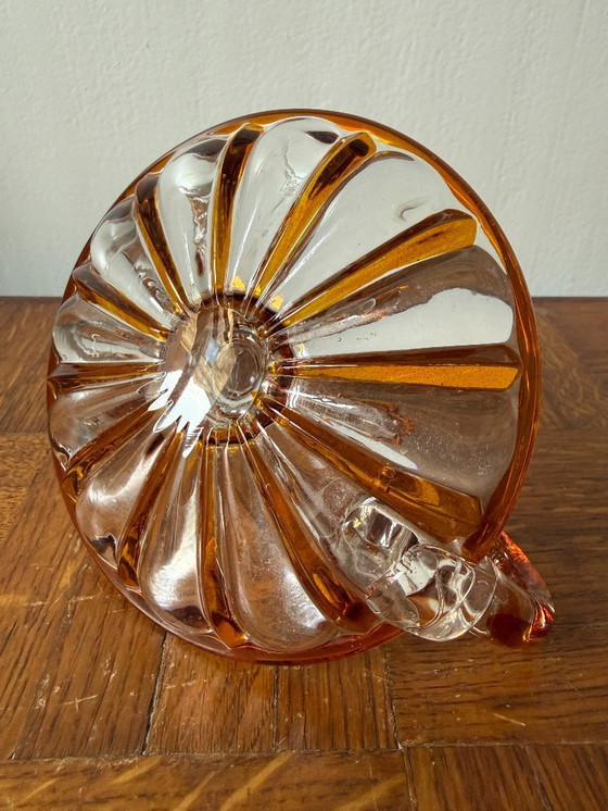 Image 1 of Bohemian Crystal Glass Hand Candlestick – Vintage Charm