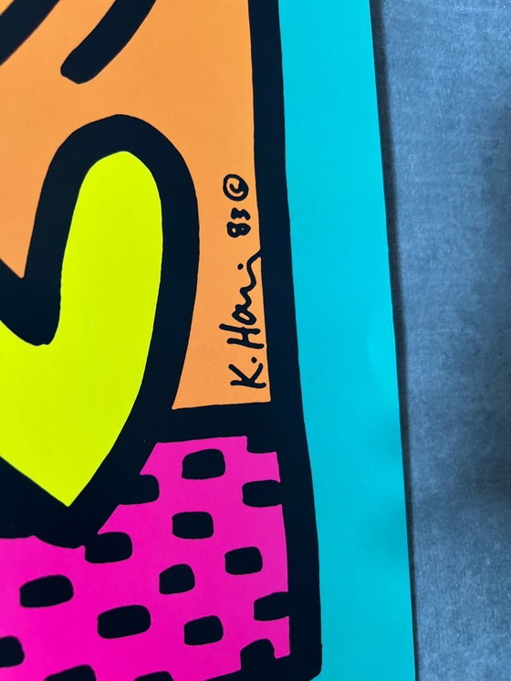 Image 1 of Keith Haring Montreux Jazz Festival Poster Streetart Warhol Basquiat Green Edit