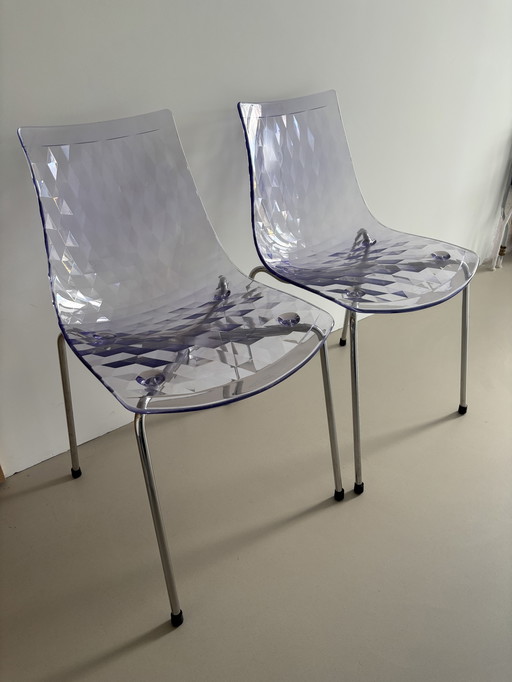 Calligaris "ICE" Chairs Italian Design Set of Two