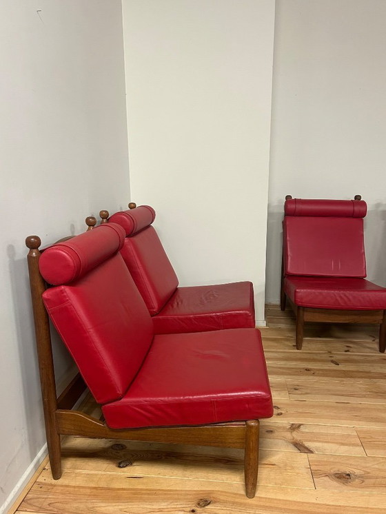 Image 1 of Set da salotto modulare in pelle della metà degli anni Sessanta (9 pezzi)