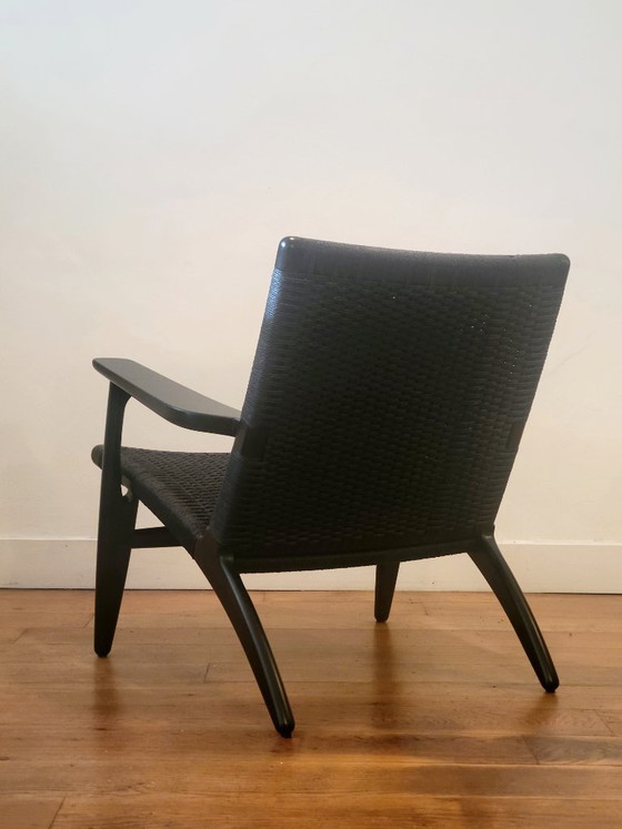Hans J. Wegner CH25 Lounge Chair Voor Carl Hansen & Søn In Zwart Eiken. – Fauteuils, Wood, Vintage (photo 5 of 11)