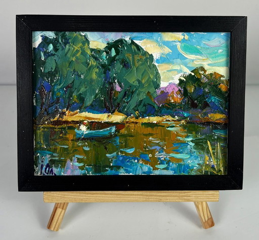 On a Boat by a Quiet River