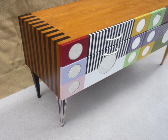 Small Low Colorful Sideboard – Chest of drawers, Wood (photo 5 of 11)