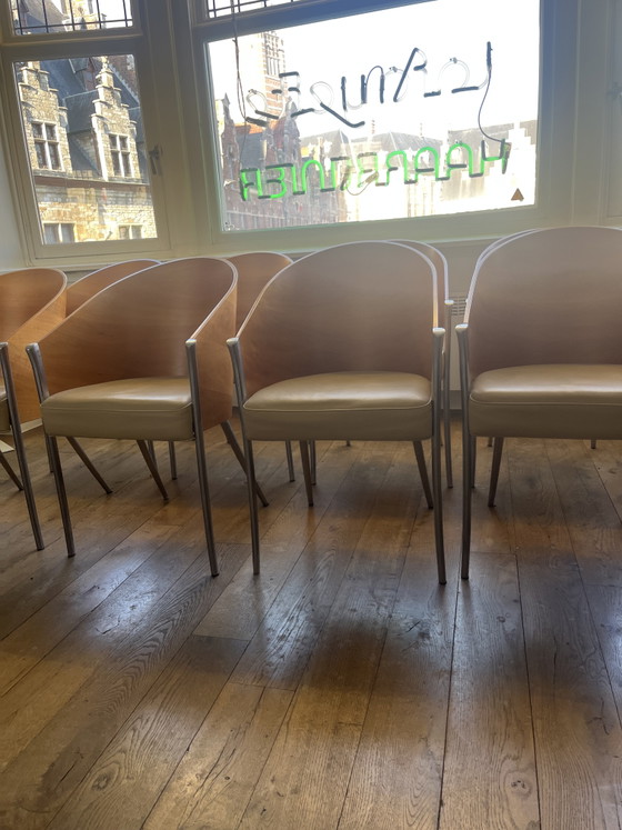 8x Aleph Starck King Costes – Philippe Starck, Sedie da pranzo, Leather, Wood (photo 3 of 9)