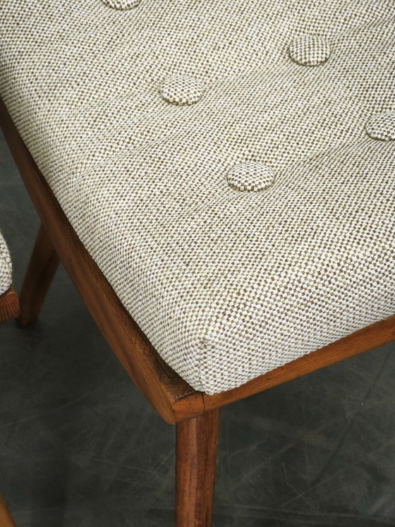 Image 1 of Pair of Mid-Century Beech Stools, Czechoslovakia, 1960s