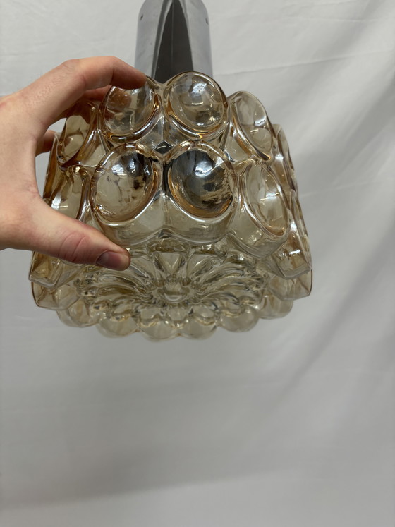 Image 1 of Lampada a sospensione vintage in vetro a bolle, design classico, Helena Tynell