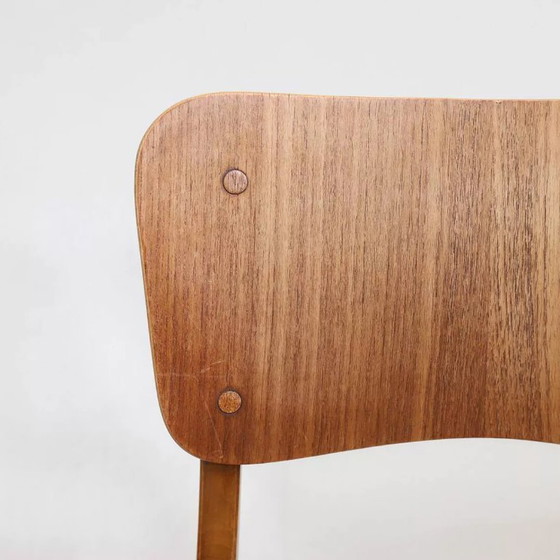 Image 1 of Set di 2 sedie vintage scandinave in teak e similpelle nera, prodotte da Kofod-Larsen, Danimarca, anni '60.
