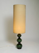 Magnifique lampe de table ou lampadaire en céramique verte et noire des années 1960 par Kaiser Leuchten
