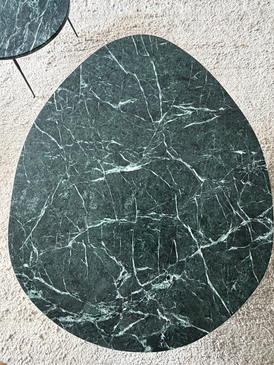 Image 1 of Green marble coffee table set