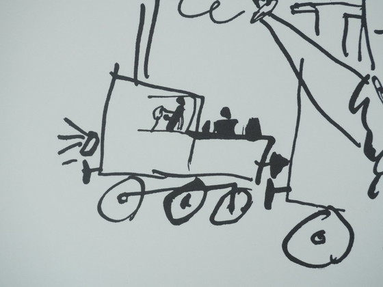 Pablo PICASSO: Il viaggio in treno, Quadricromia firmata – Stampe artistiche, Carta (photo 6 of 8)