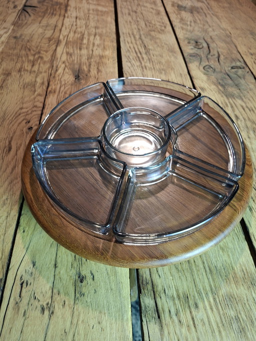 Digsmed Denmark Vintage-Plattenspieler aus Teakholz mit Rauchglas