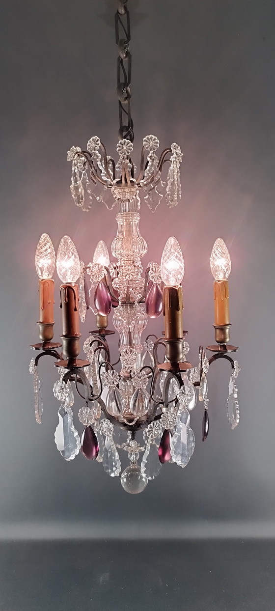 Image 1 of Lustre classique en cristal français vers 1910