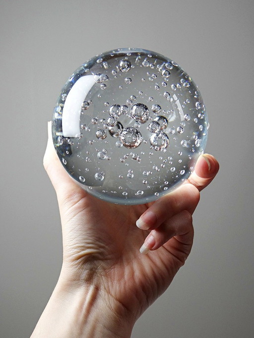 Crystal ball press paper sulfide vintage bubble crystal globe