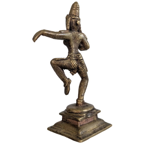 Antique Bronze Indian Dancing Goddess (Parvati) – Hand-cast – 14 cm – Sculpture (photo 6 of 9)