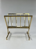 Vintage Hollywood Regency Magazine Rack, Brass 1970's