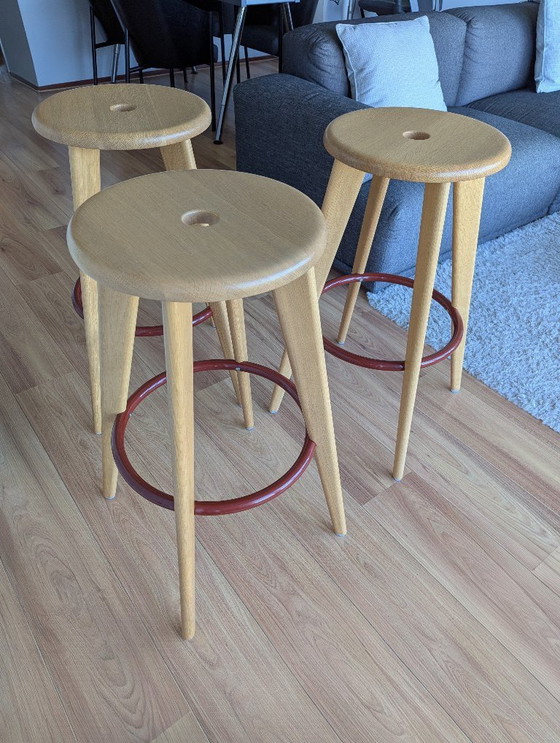 Image 1 of 3x Vitra “High Stool” Barkruk – Prouvé Edition 2002