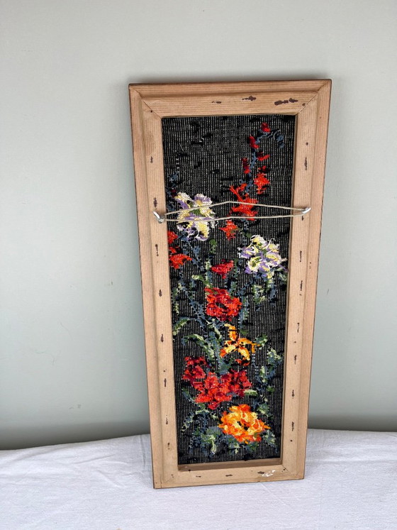Canevas vintage, Objets d'art, Textile, Bois, Noir (photo 5 sur 5)