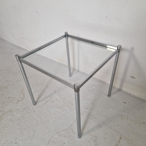 Cool vintage side table with glass top