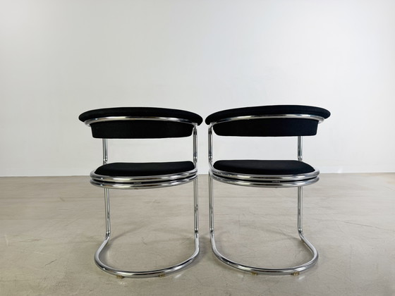 Image 1 of Set van 2 Bauhaus sledestoelen chroom midcentury vintage