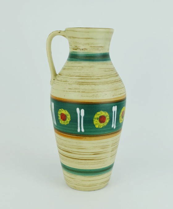 Image 1 of Jasba Vase aus der Mitte des 20. Jahrhunderts, abstraktes Muster und Streifen, Modell 233/30 (1950er Jahre)
