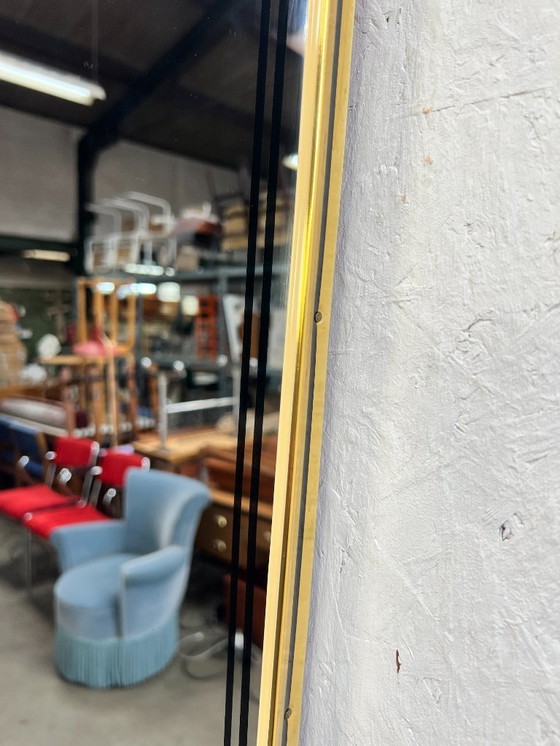 Image 1 of Specchio vintage con bordo dorato, anni '60