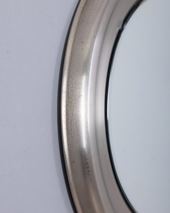 Image 1 of Vintage ronde metalen wandspiegel uit de jaren 60, ontworpen door Goffredo Reggiani