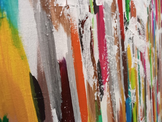 Image 1 of T. van Steenbergen "Stripes" 100 x 100 cm