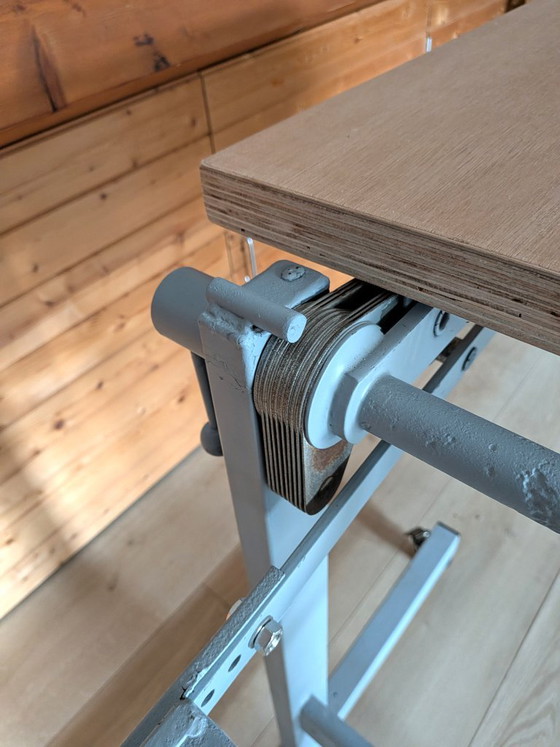 Drawing/Studio Table, Height Adjustable and Mobile with Brake, Side tables, Wood, Metal, Black (photo 7 of 20)