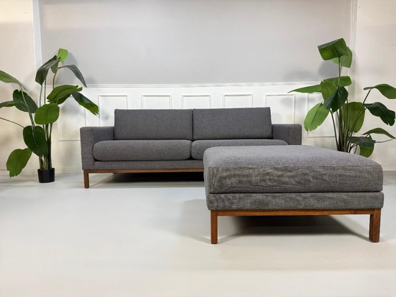 Image 1 of Bolia North 3 Sitzer Sofa Designer Stoff Grau Couch + Hocker